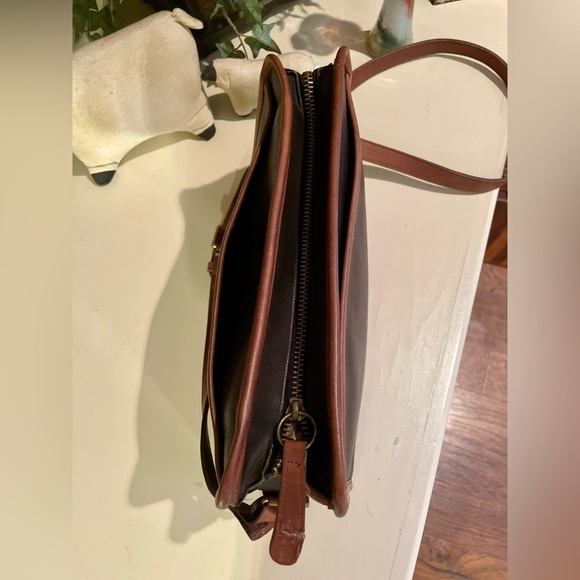 Coach Vintage Swagger Spectator Bag Purse Black Tabac Tan Piping Leather Classic - Picture 10 of 14